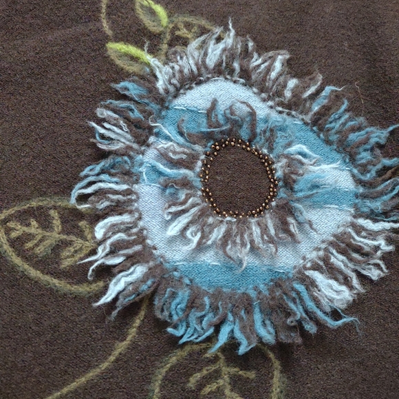 Rickie Freeman Teri Jon embroidered wool knitwear maxi skirt chocolate brown - Picture 2 of 11